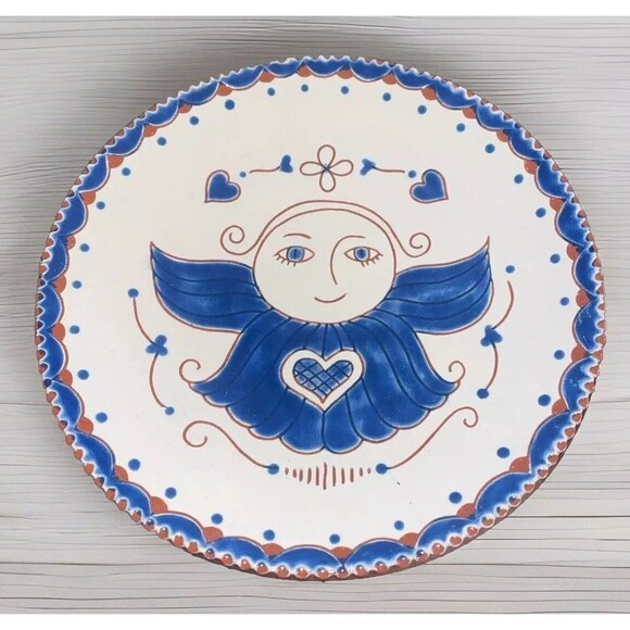 Diane Schwob Zubrick Red Ware Plate Signed Vintage Studio Art Pottery Handmade - Picture 1 of 3